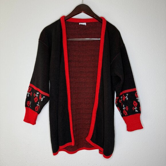 Vintage Sweaters - PRICE FIRM Vintage 80s Bedford Fair Open Front Slouchy Cardigan Sweater